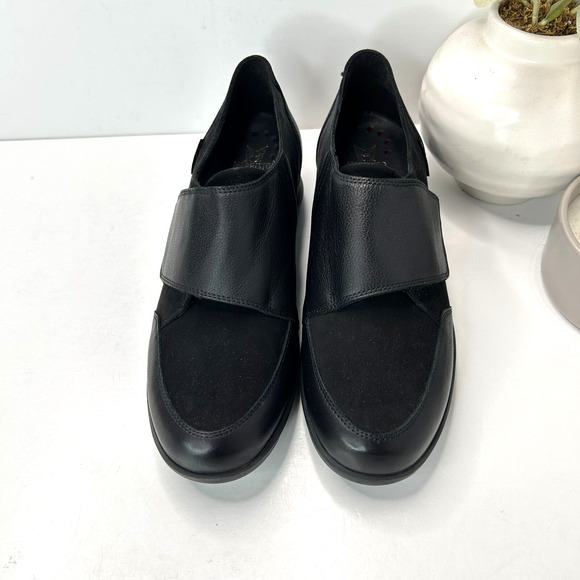 Mephisto Air-Jet Colombe Monk Strap Leather/Suede Shoes Black Women 8 Tried On - Picture 5 of 10